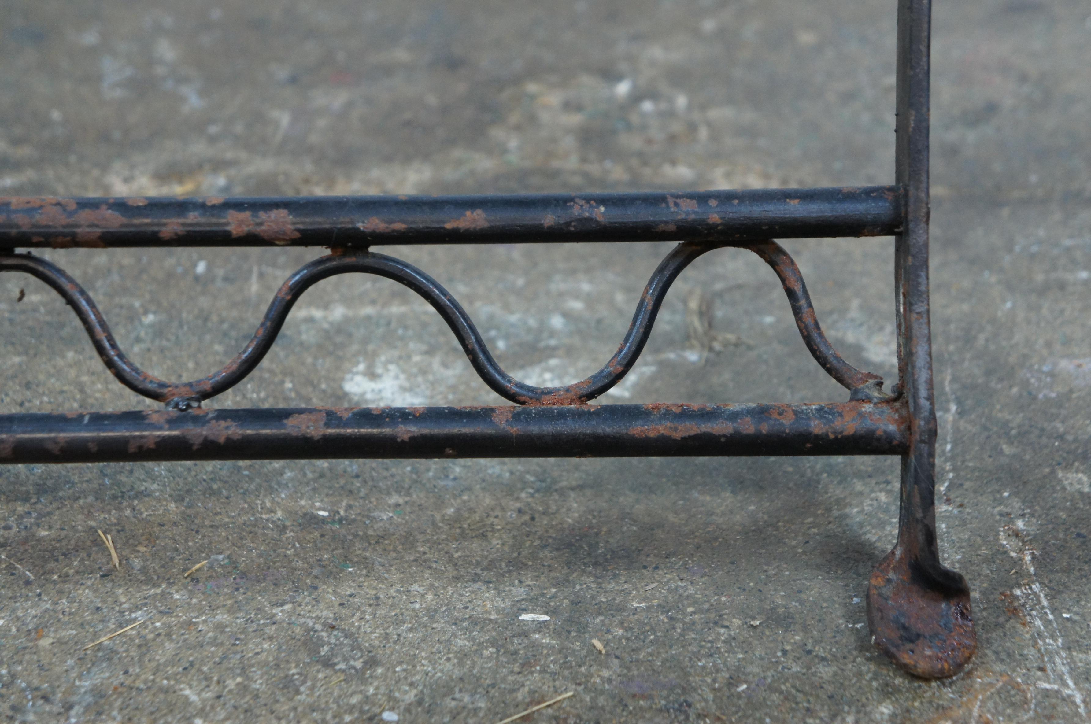 Vintage Folding Iron Luggage Rack Stool Stand Bench Side Table 25