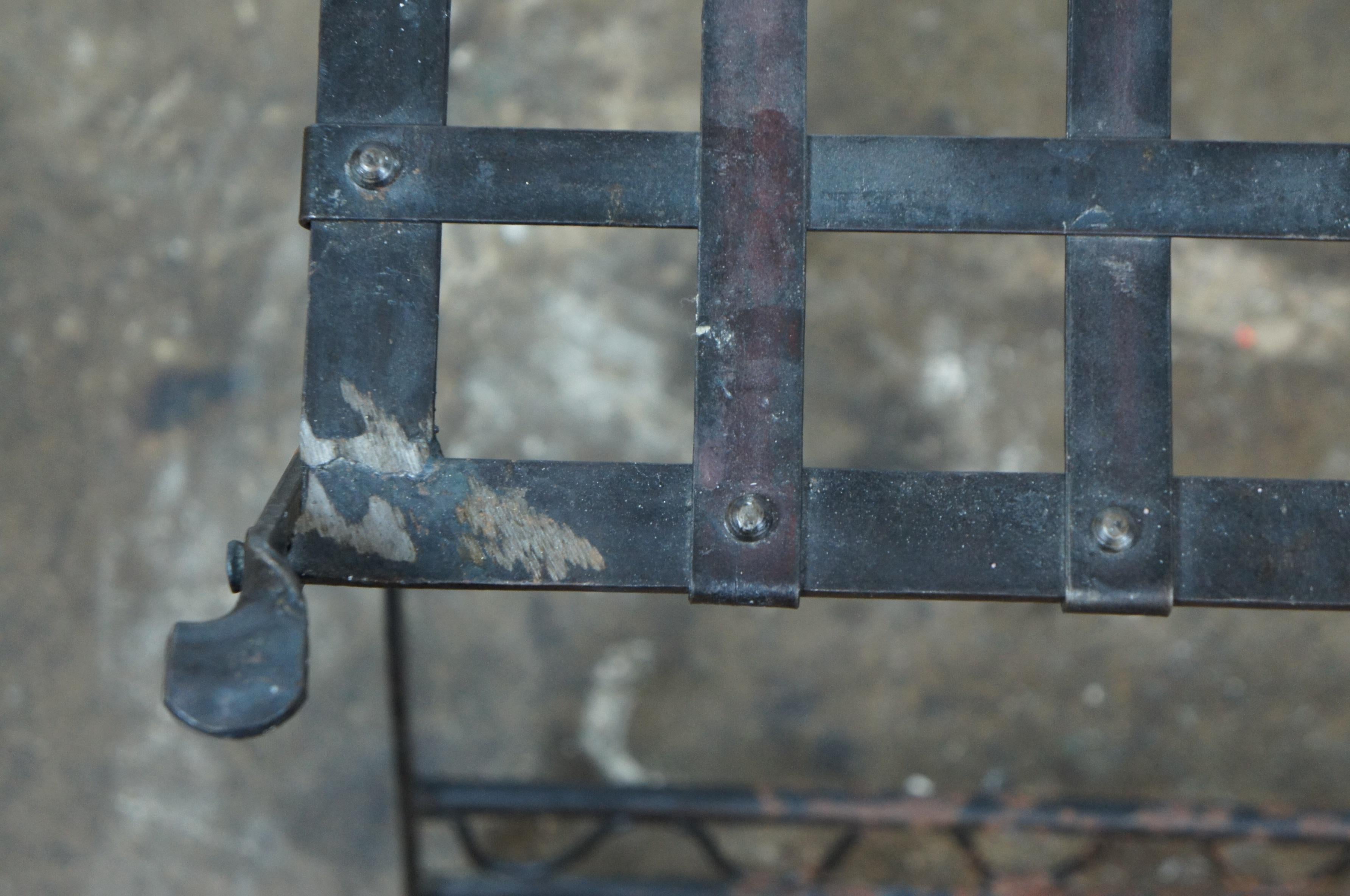 Vintage Folding Iron Luggage Rack Stool Stand Bench Side Table 25