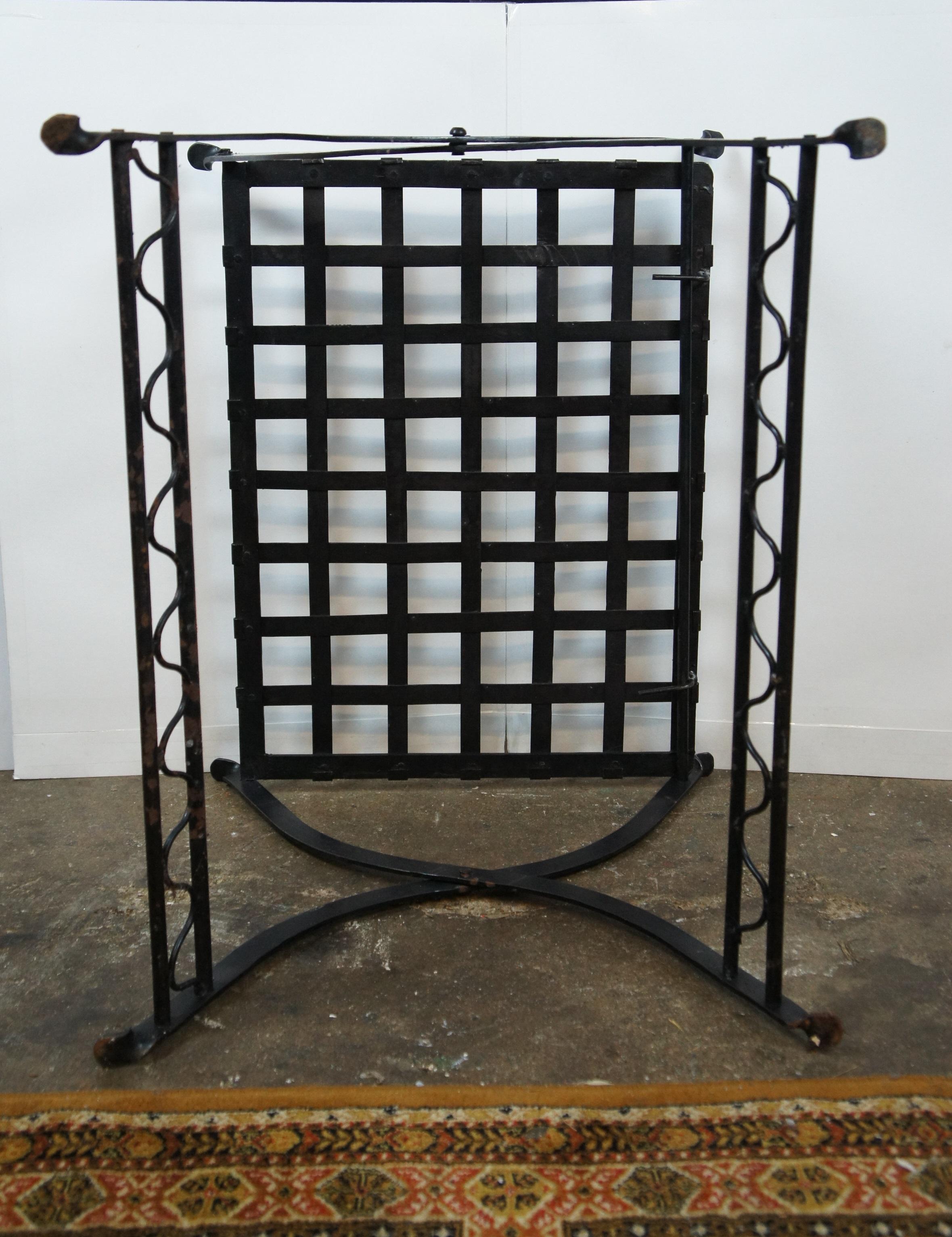 Vintage Folding Iron Luggage Rack Stool Stand Bench Side Table 25