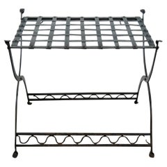 Vintage Folding Iron Luggage Rack Stool Stand Bench Side Table 25"