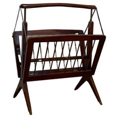 Vintage folding magazine rack by Cesare Lacca, Italian design 1960