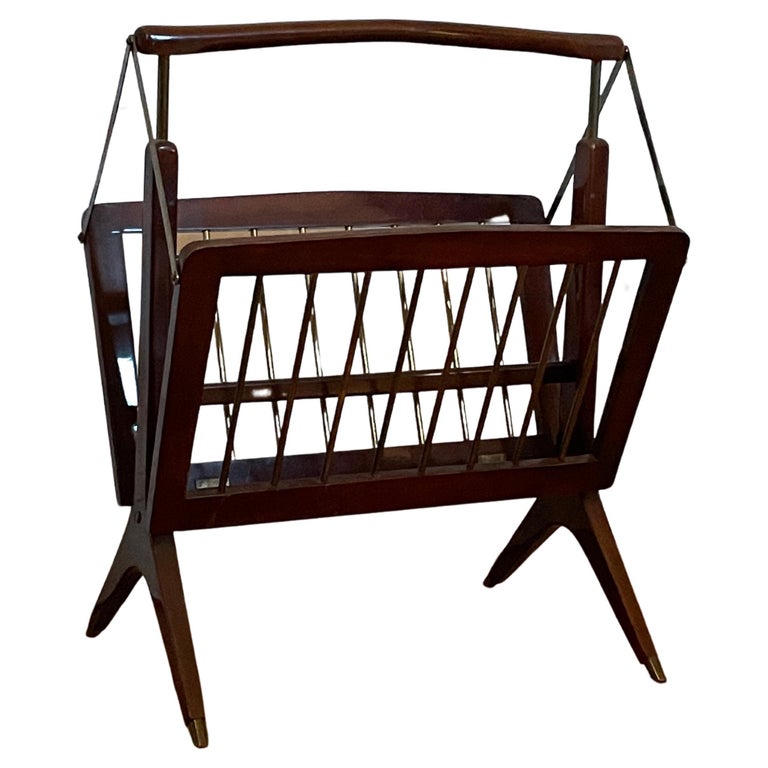 Vintage folding magazine rack by Cesare Lacca, Italian design 1960 For Sale  at 1stDibs