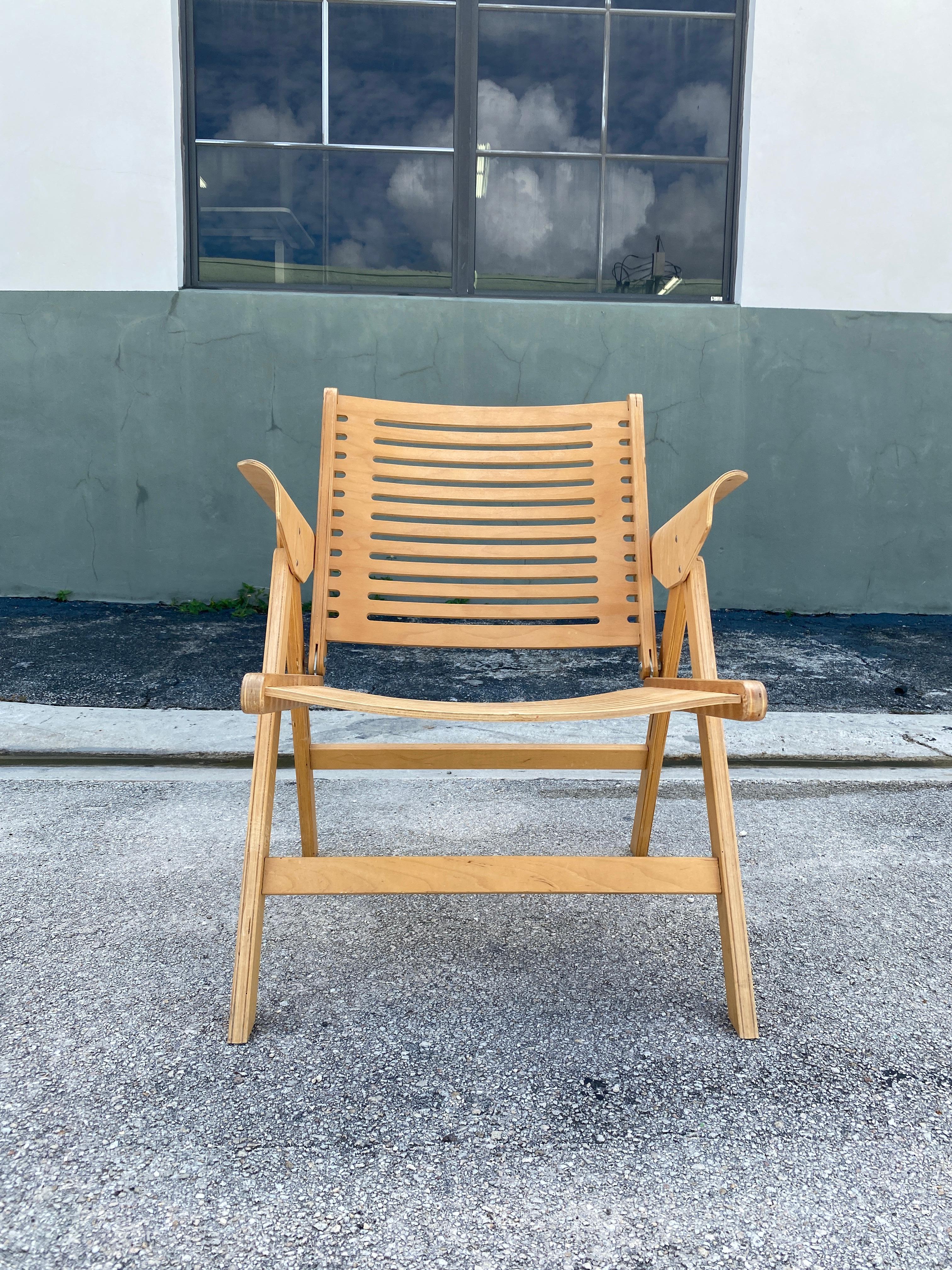 Vintage Folding Rex Chair by Niko Kralj In Good Condition In Asheville, NC