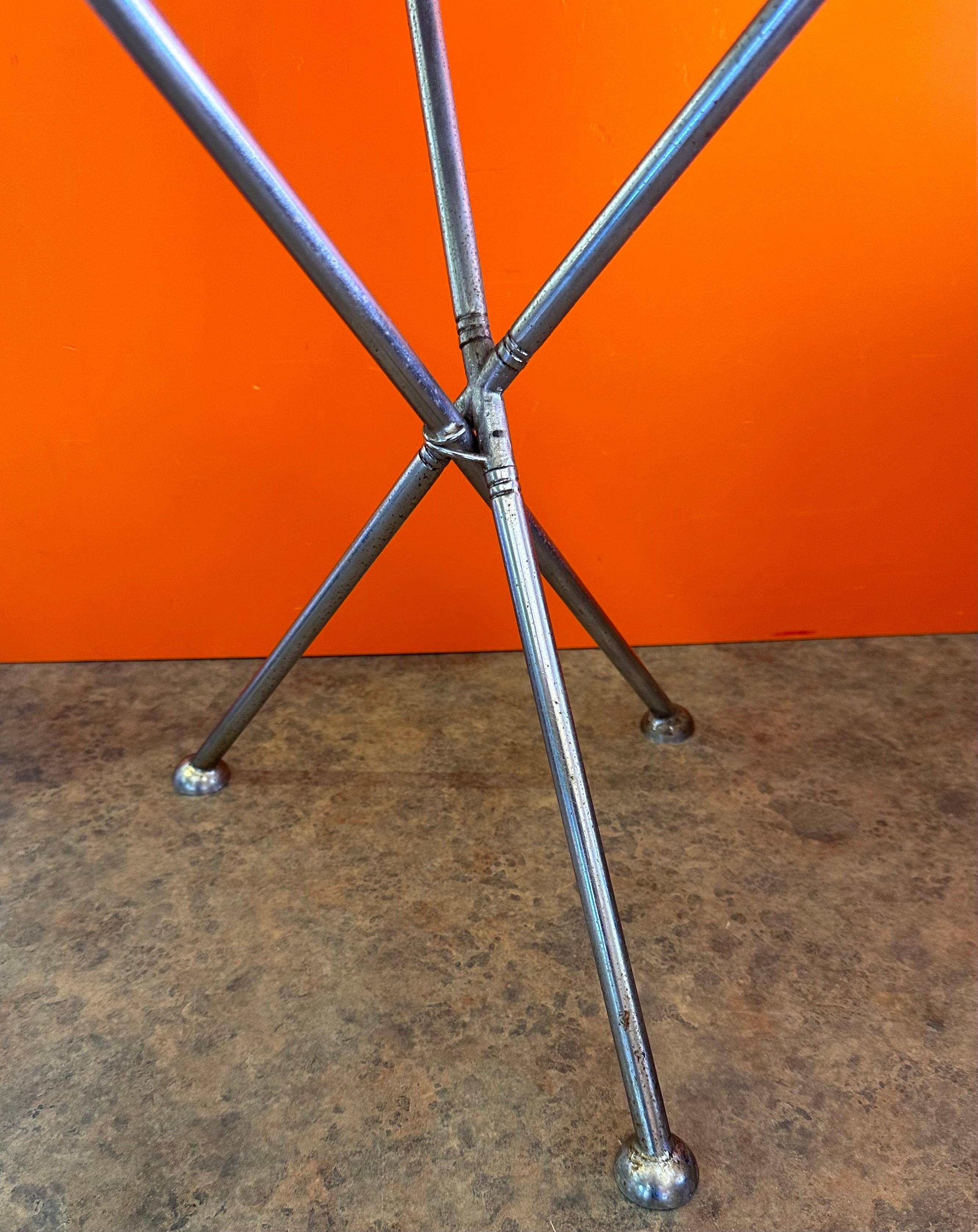 Vintage Folding Silver-Plated Tripod Tray Table by Pedro Domecq 2