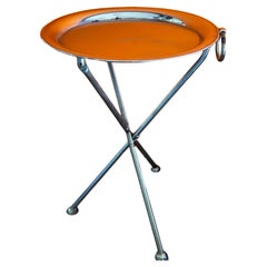 Vintage Folding Silver-Plated Tripod Tray Table by Pedro Domecq