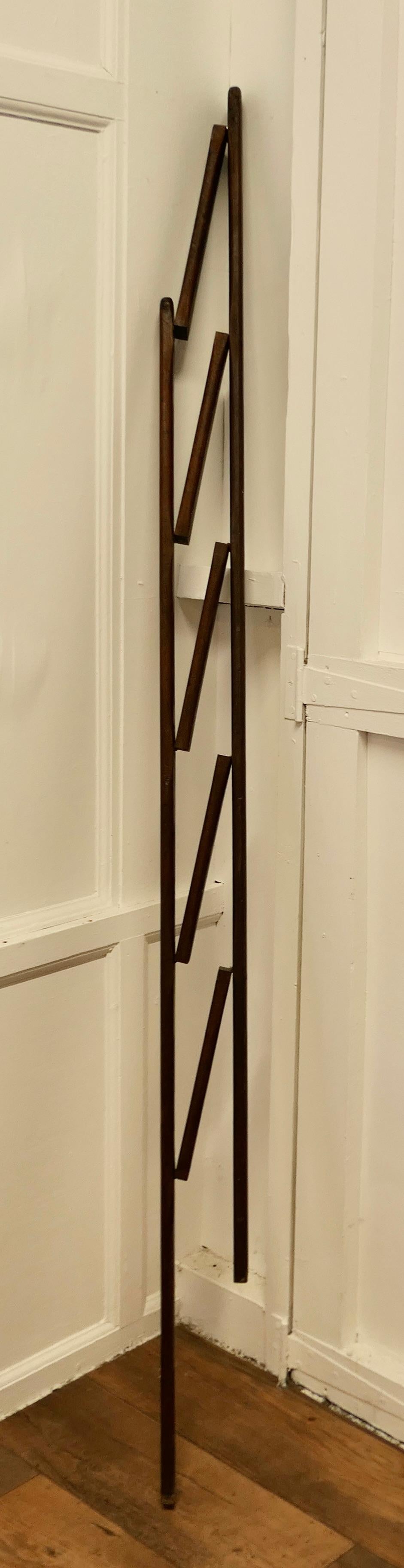 19th Century Vintage Folding Teak and Brass Yacht Ladder  A superb stowable piece  For Sale