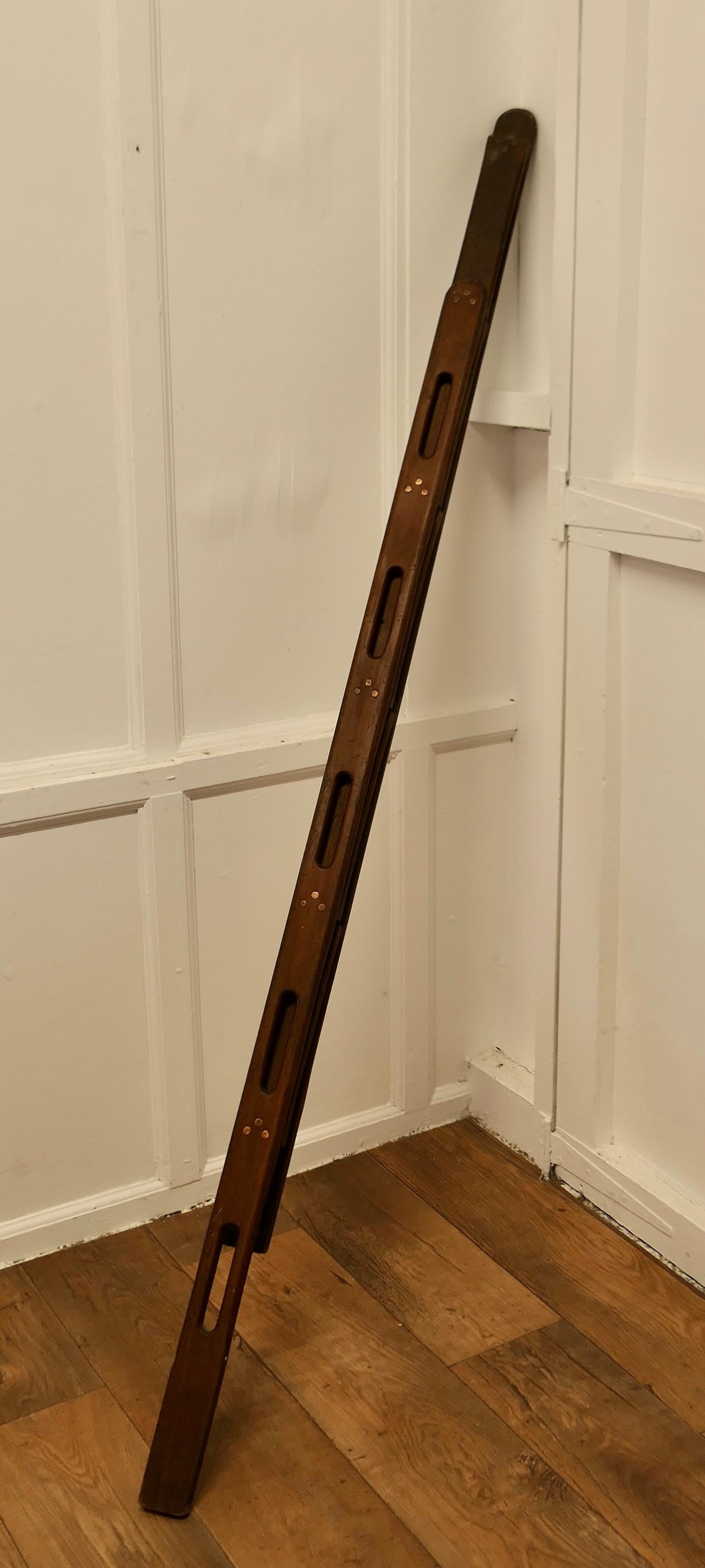 Vintage Folding Teak and Brass Yacht Ladder  A superb stowable piece  For Sale 2