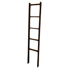 Used Folding Teak and Brass Yacht Ladder  A superb stowable piece 