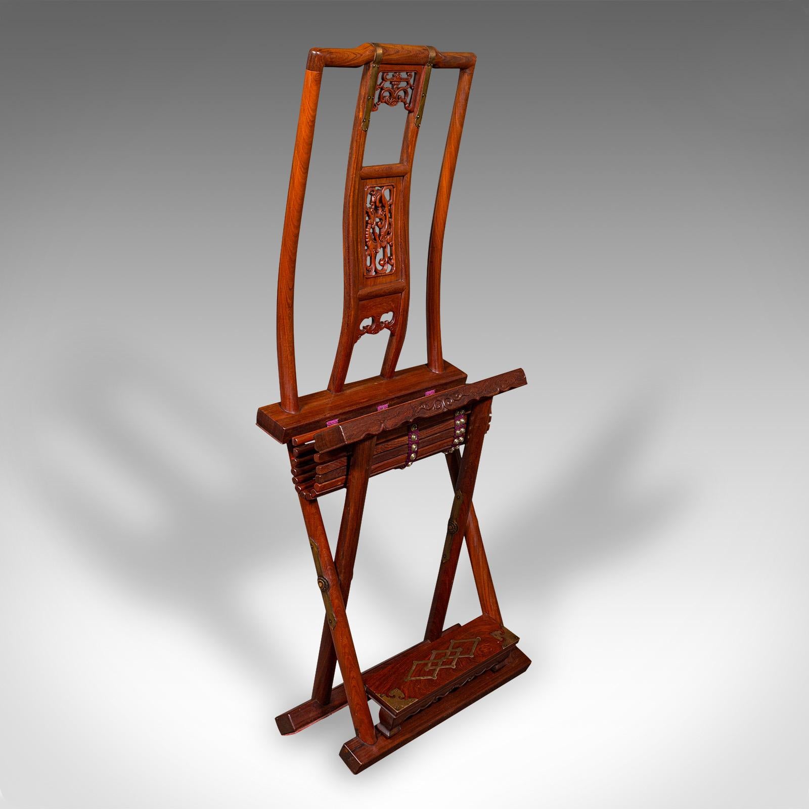 Klappbarer Veranda-Stuhl, orientalischer, Kampagnen-Sitz aus Teakholz, Art déco, um 1930 im Angebot 5