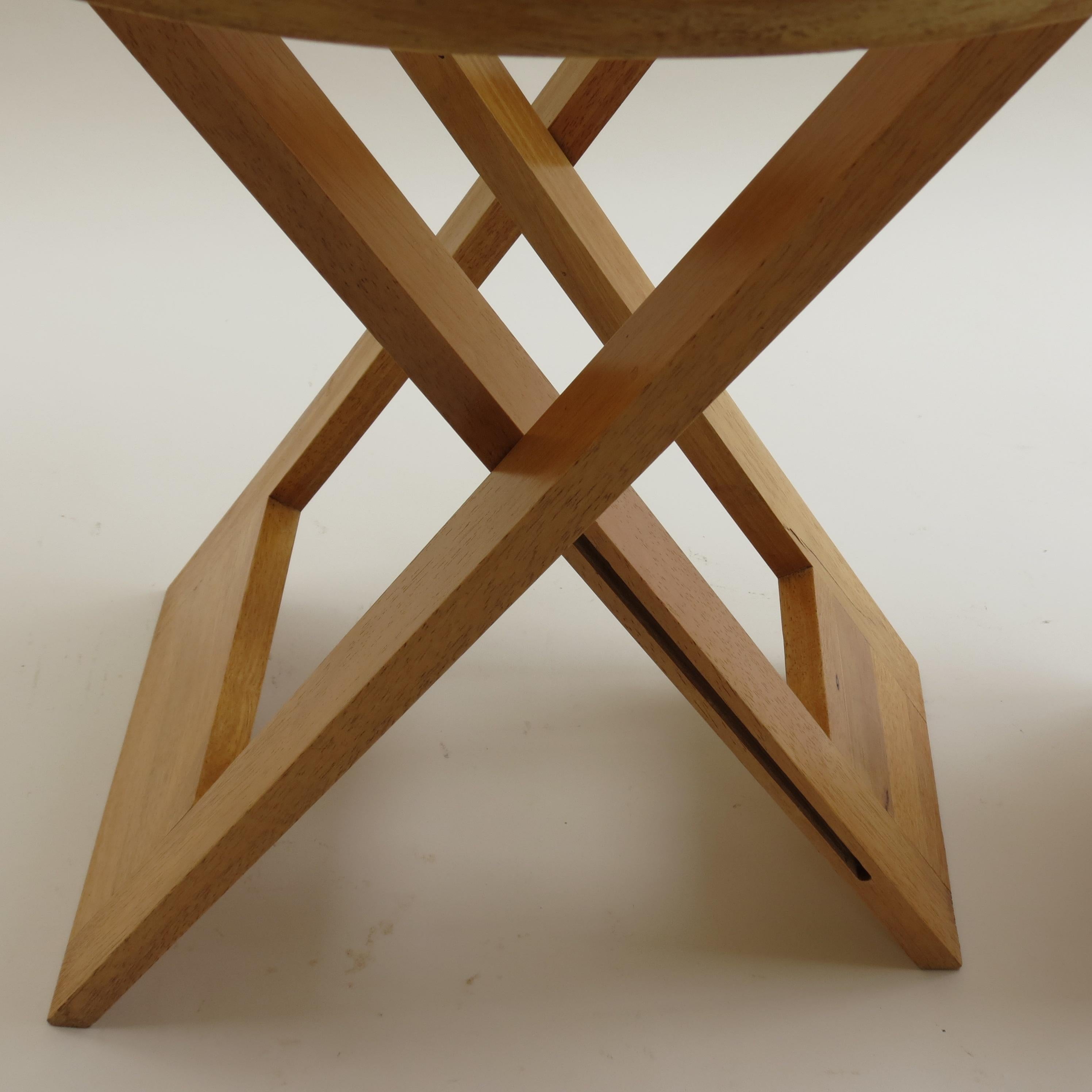 Beech Vintage Folding Wooden Stool and Table in the Style of Suzy Stool by Adrian Reed