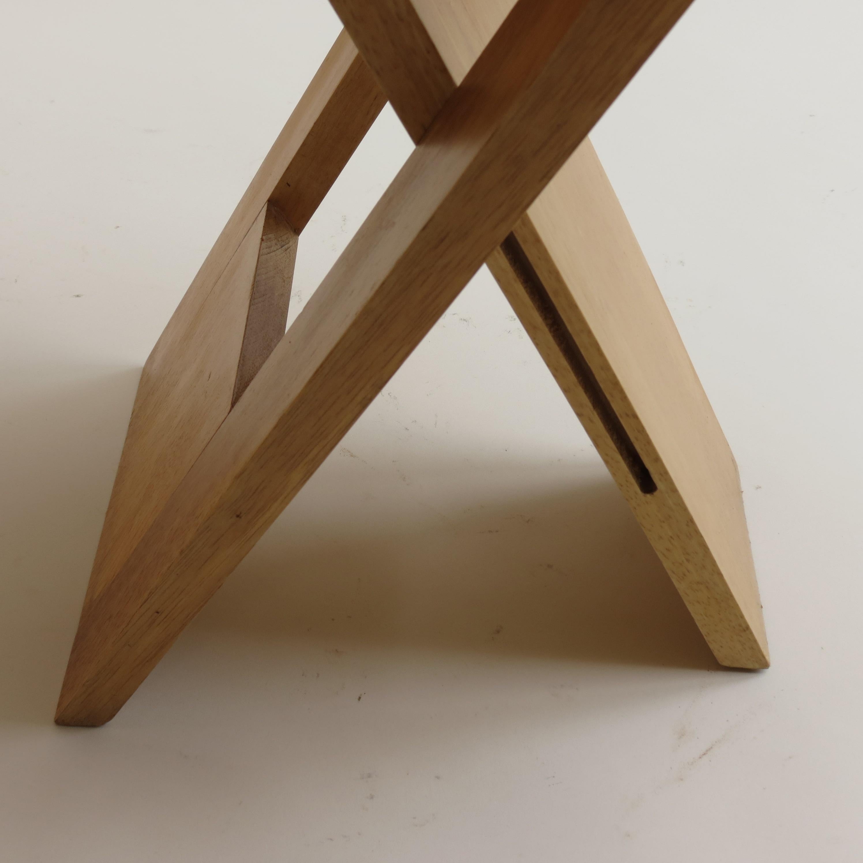 Vintage Folding Wooden Stool and Table in the Style of Suzy Stool by Adrian Reed 1