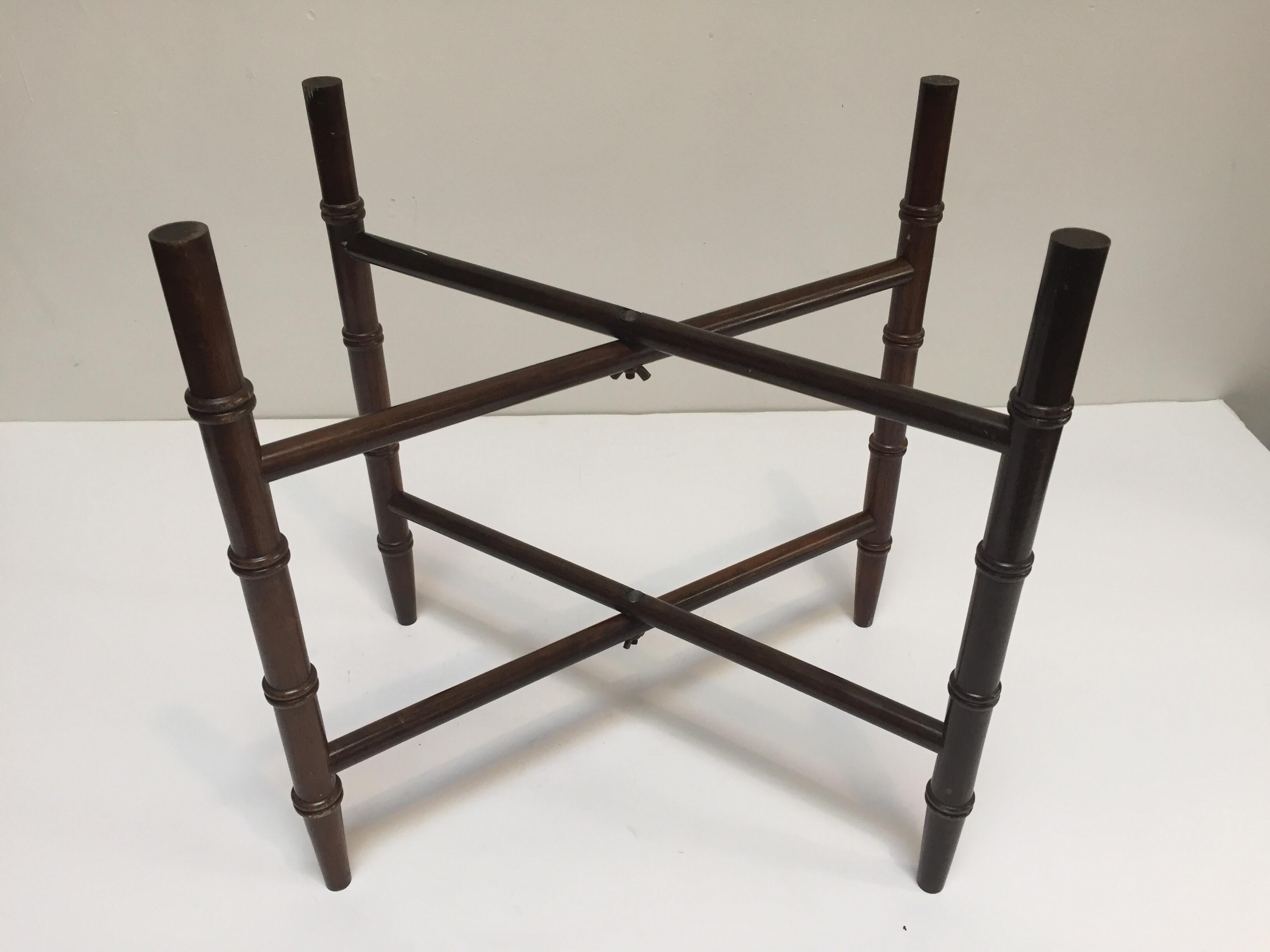 Vintage Folding Wooden Tray Table Stand 1