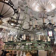 Vintage Foliage Motif Iron Chandelier