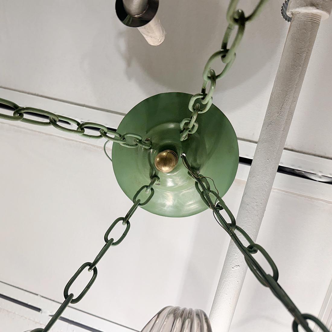 Peint Lustre en fer à motif de feuillage en vente