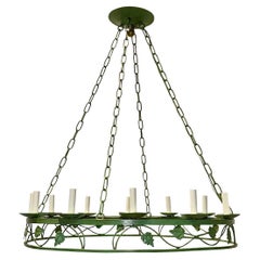 Vintage Foliage Motif Iron Chandelier