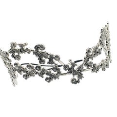 vintage foliate design crystals high tiara 1990s