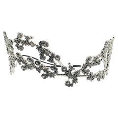 vintage foliate design crystals high tiara 1990s