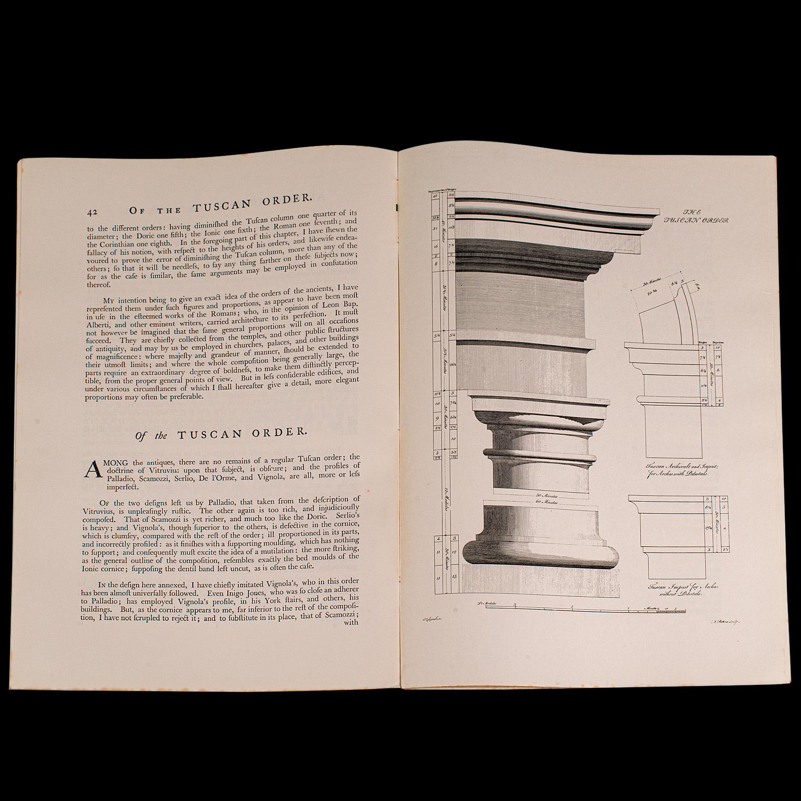 19th Century Vintage Folio, Civil Architecture, English, Sir William Chambers, Reproduction For Sale