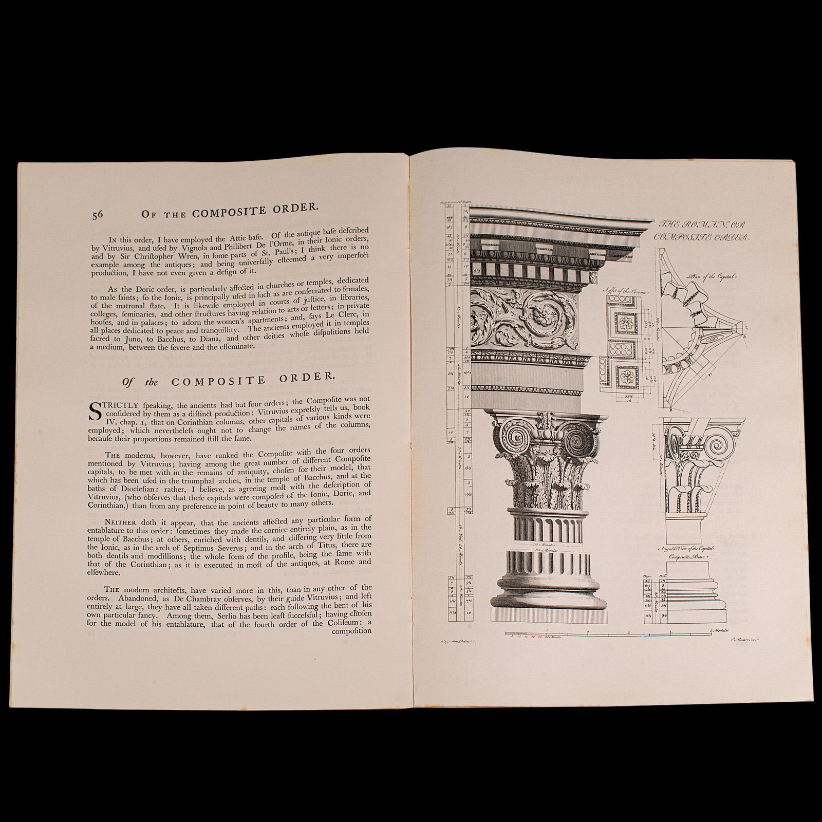 Papier Vintage Folio, Architecture civile, Anglais, Sir William Chambers, Reproduction en vente