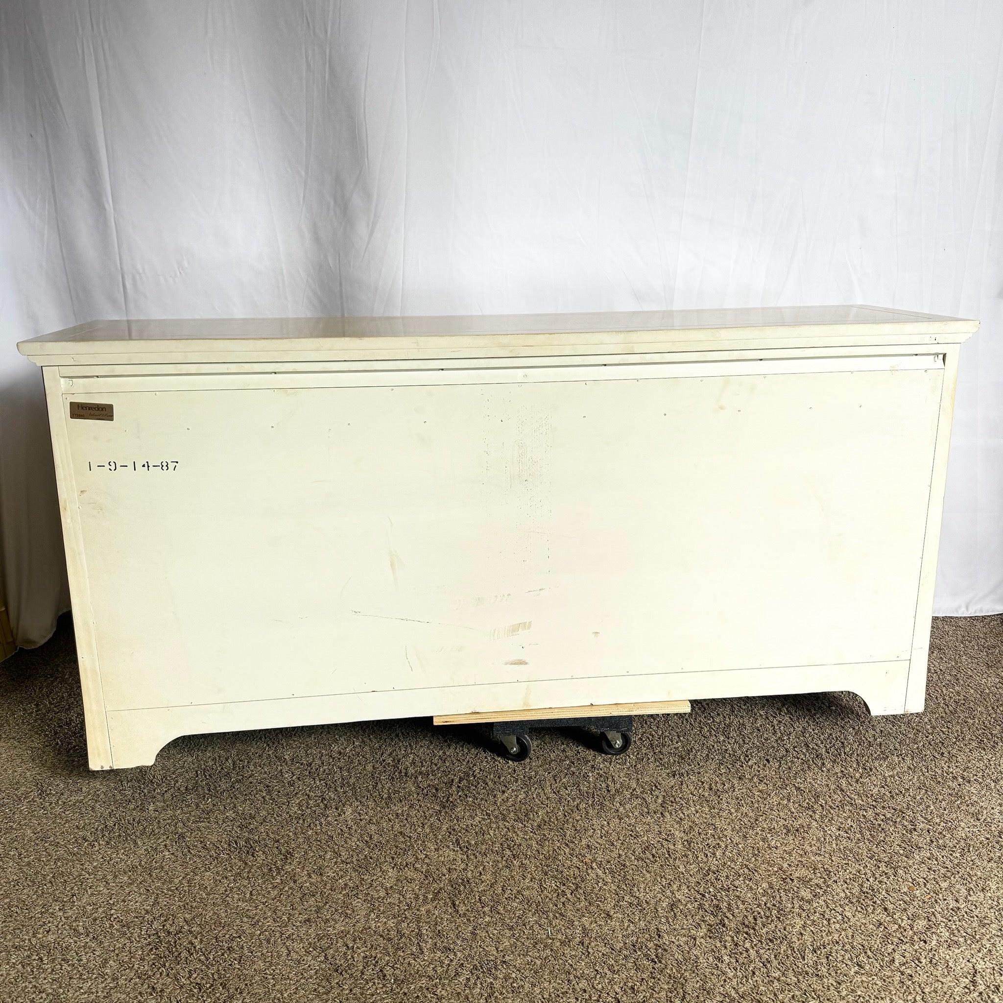 Américain Vintage Folio Faux Goat Skin Lacquered Credenza by Henredon en vente