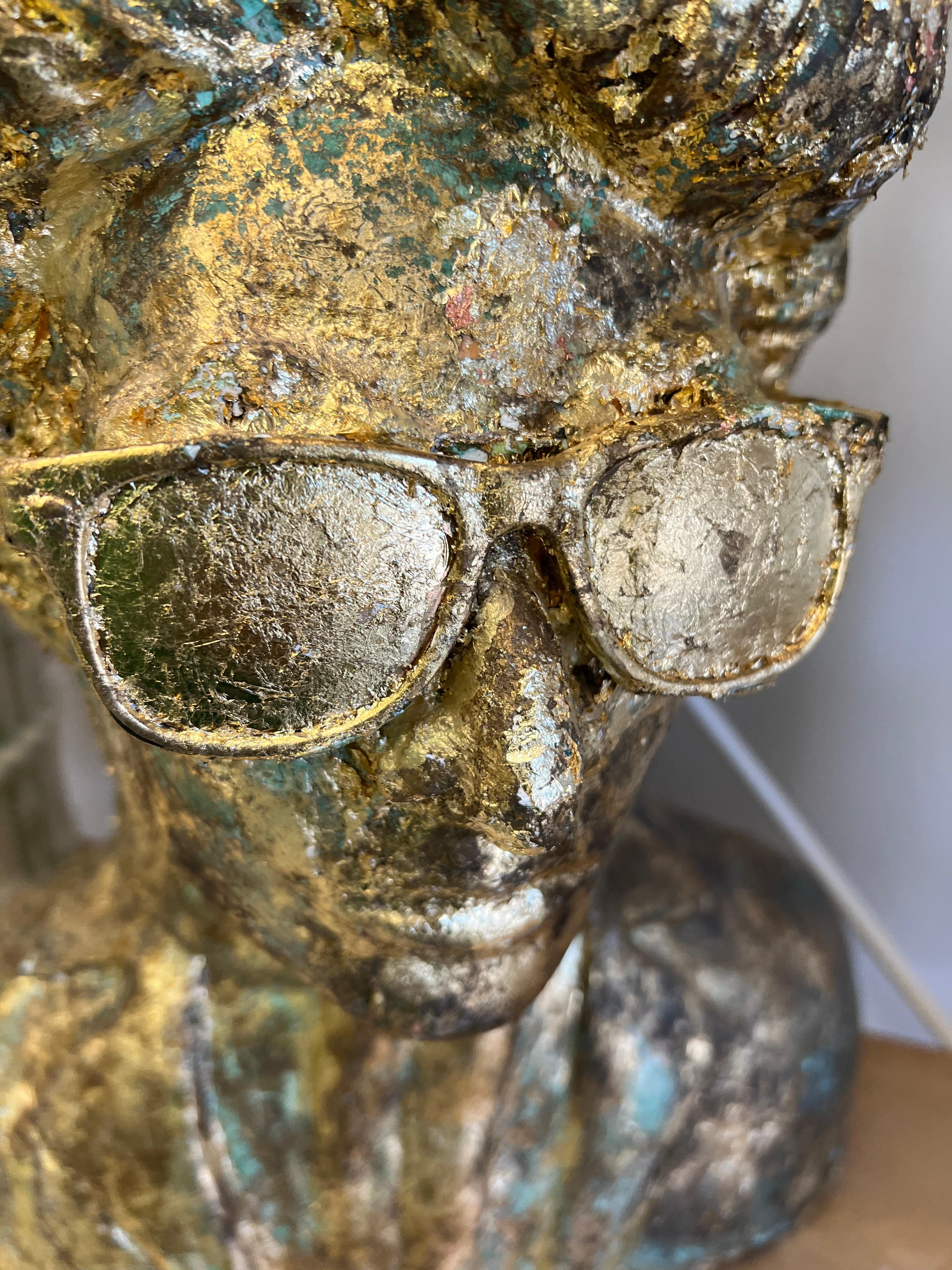 Vintage Folk Art Bob Dylan Bust 10