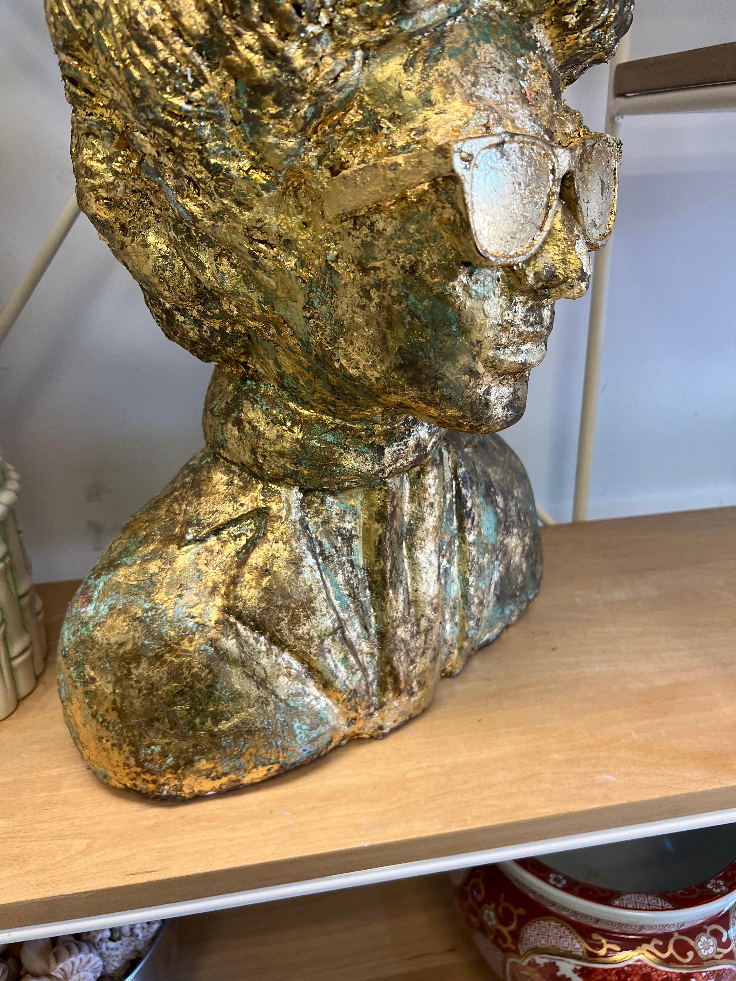 Vintage Folk Art Bob Dylan Bust 12