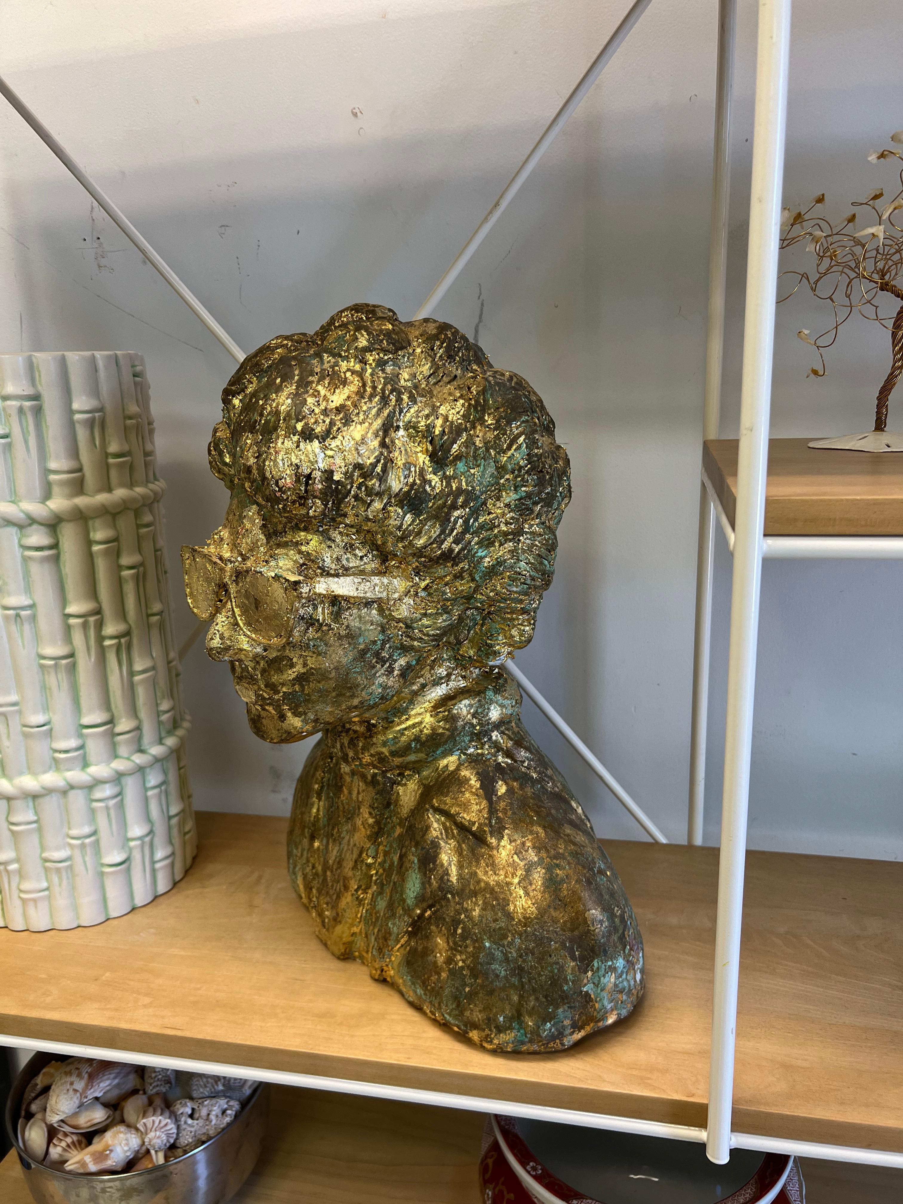 Vintage Folk Art Bob Dylan Bust In Good Condition For Sale In Charleston, SC