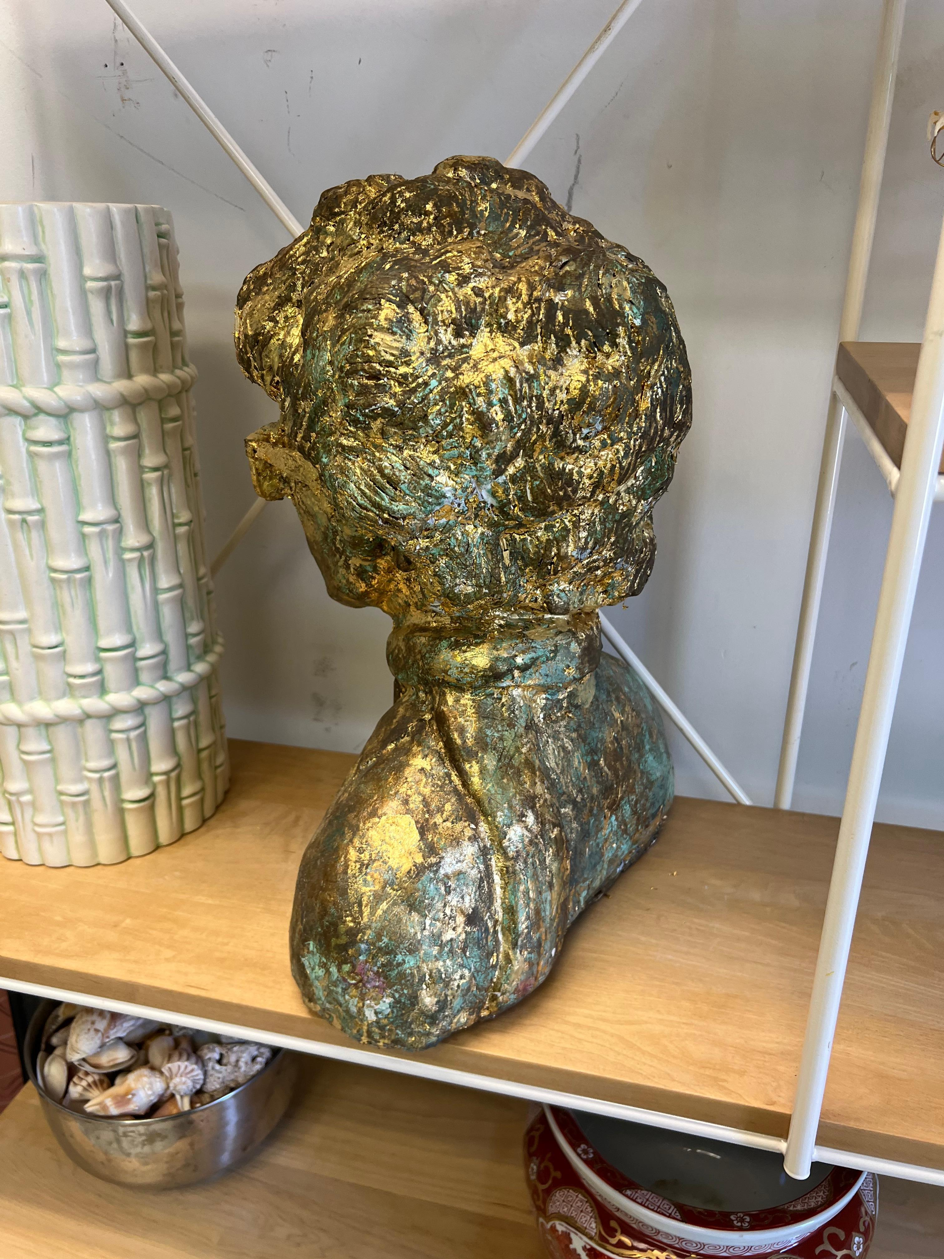 Late 20th Century Vintage Folk Art Bob Dylan Bust For Sale