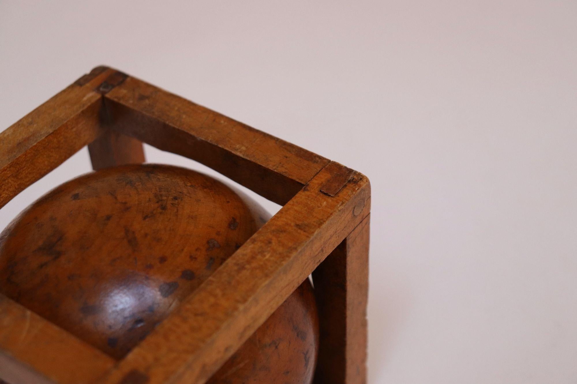 Vintage Folk Art Carved 'Ball in Cage' Whimsy 7