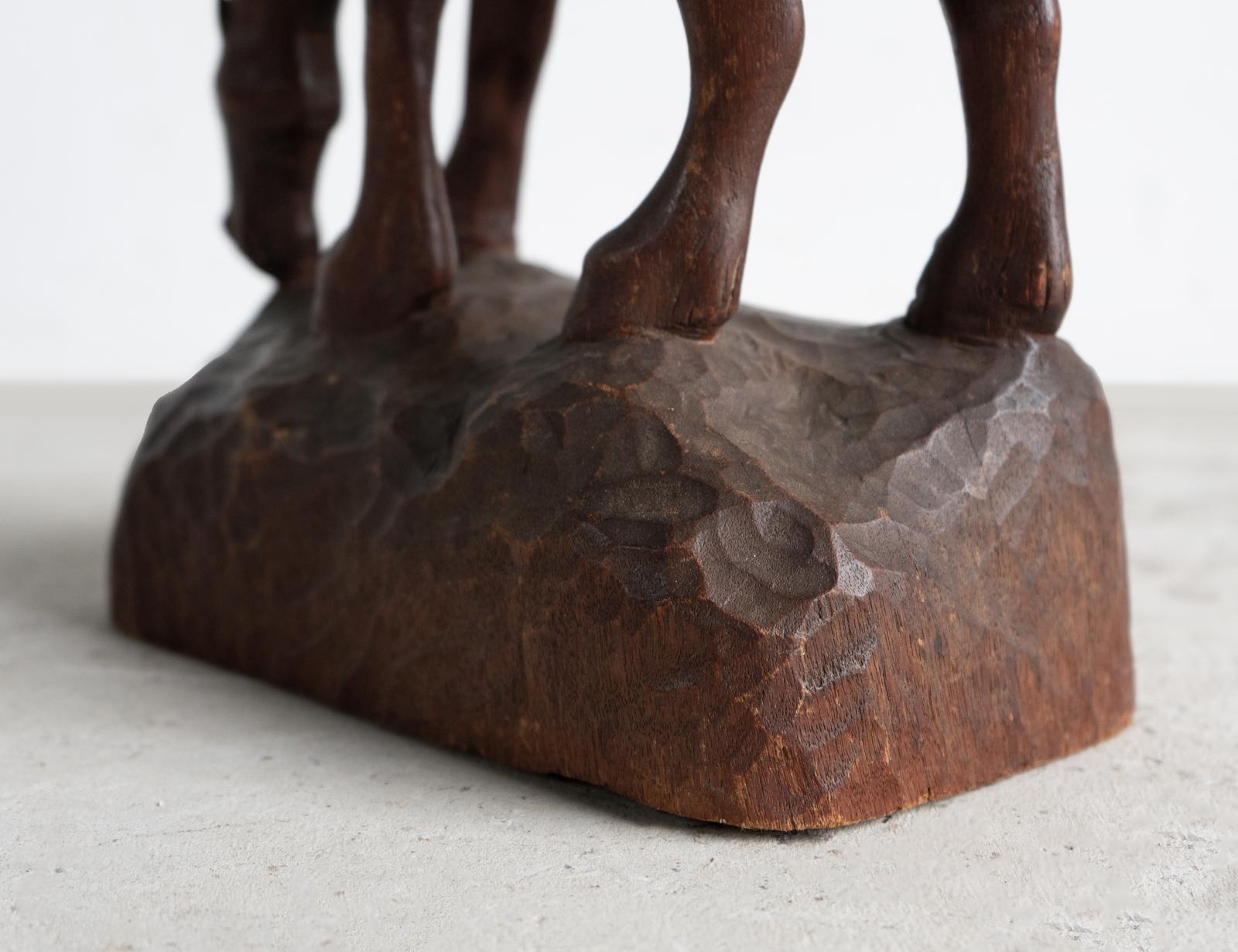 Scultura di cavallo in legno intagliato Art Carved d'epoca, metà del 20° secolo 3