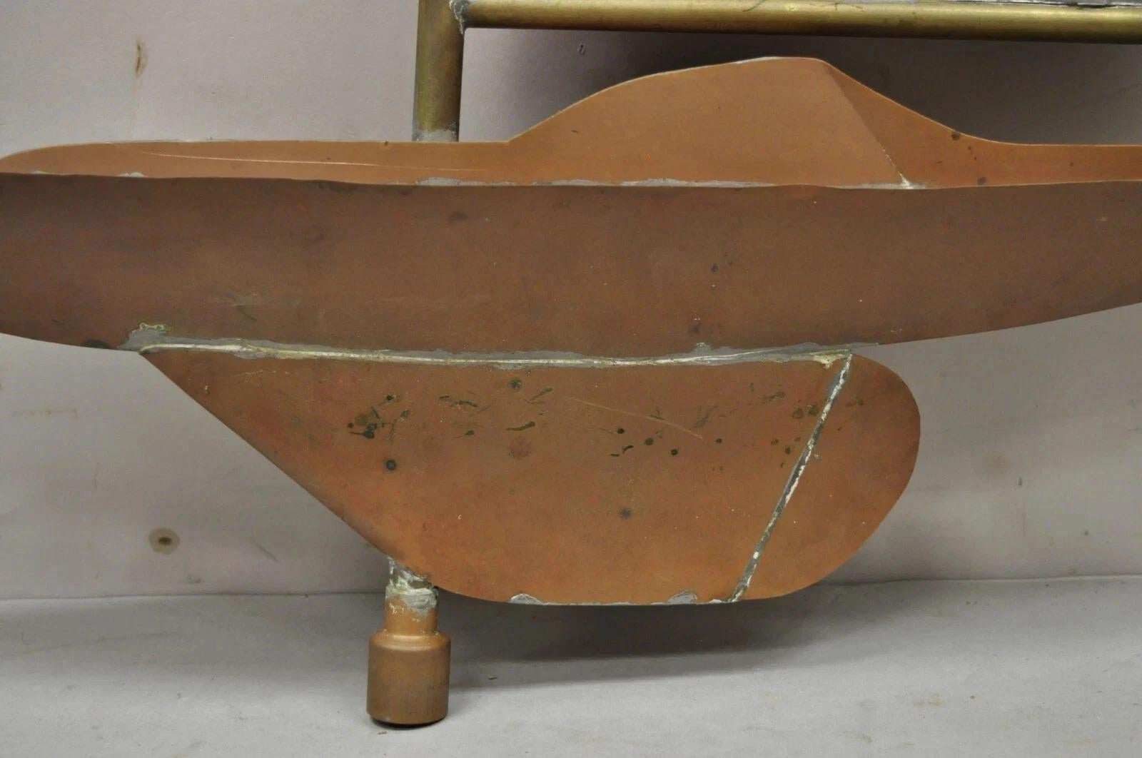 Vintage Folk Art Copper Sailboat Ship 38
