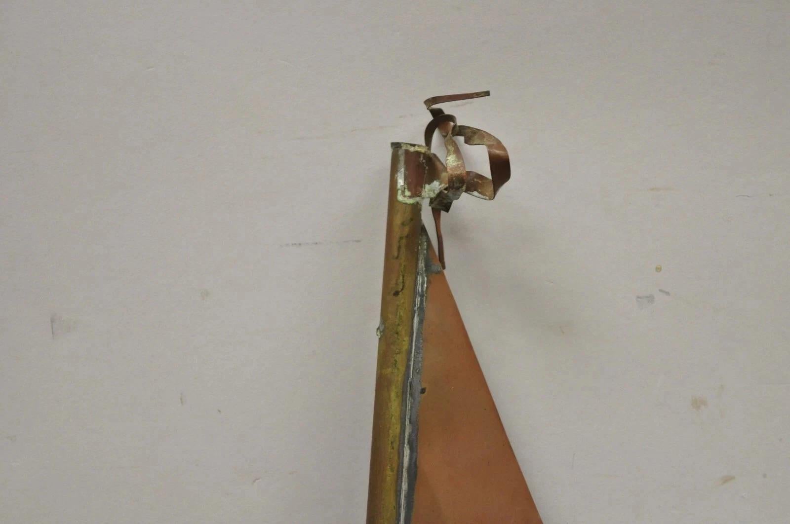 20th Century Vintage Folk Art Copper Sailboat Ship 38
