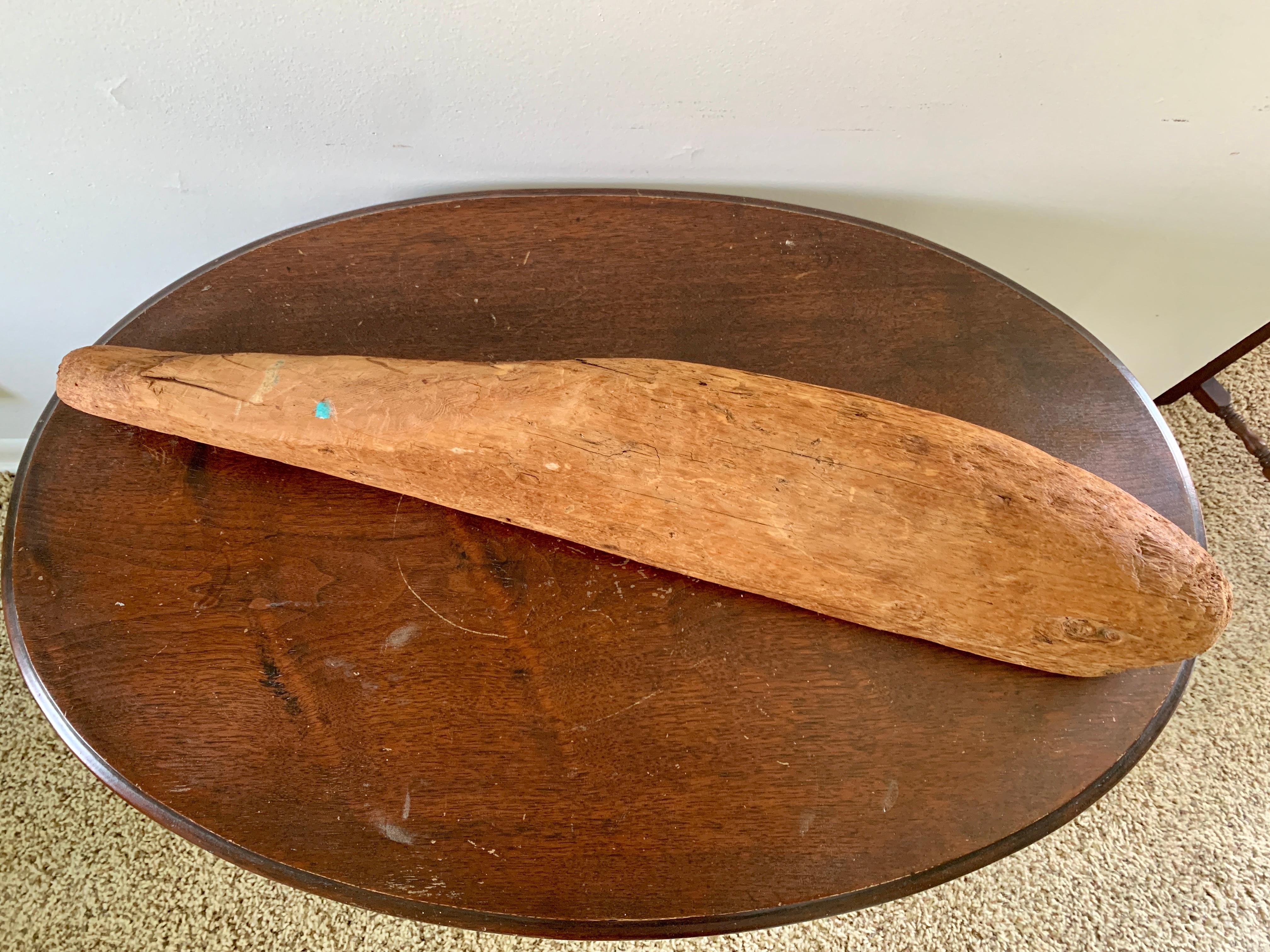 Vintage Folk Art Hand Carved Driftwood Whale Sculpture or Door Stop In Good Condition For Sale In Elkhart, IN