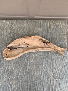 Vintage Folk Art Hand Carved Driftwood Whale Serving Tray