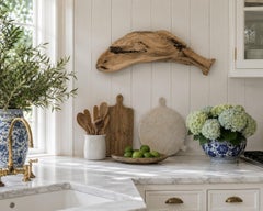 Hand-Carved Driftwood Whale Serving Tray, Early 21st Century Folk Art