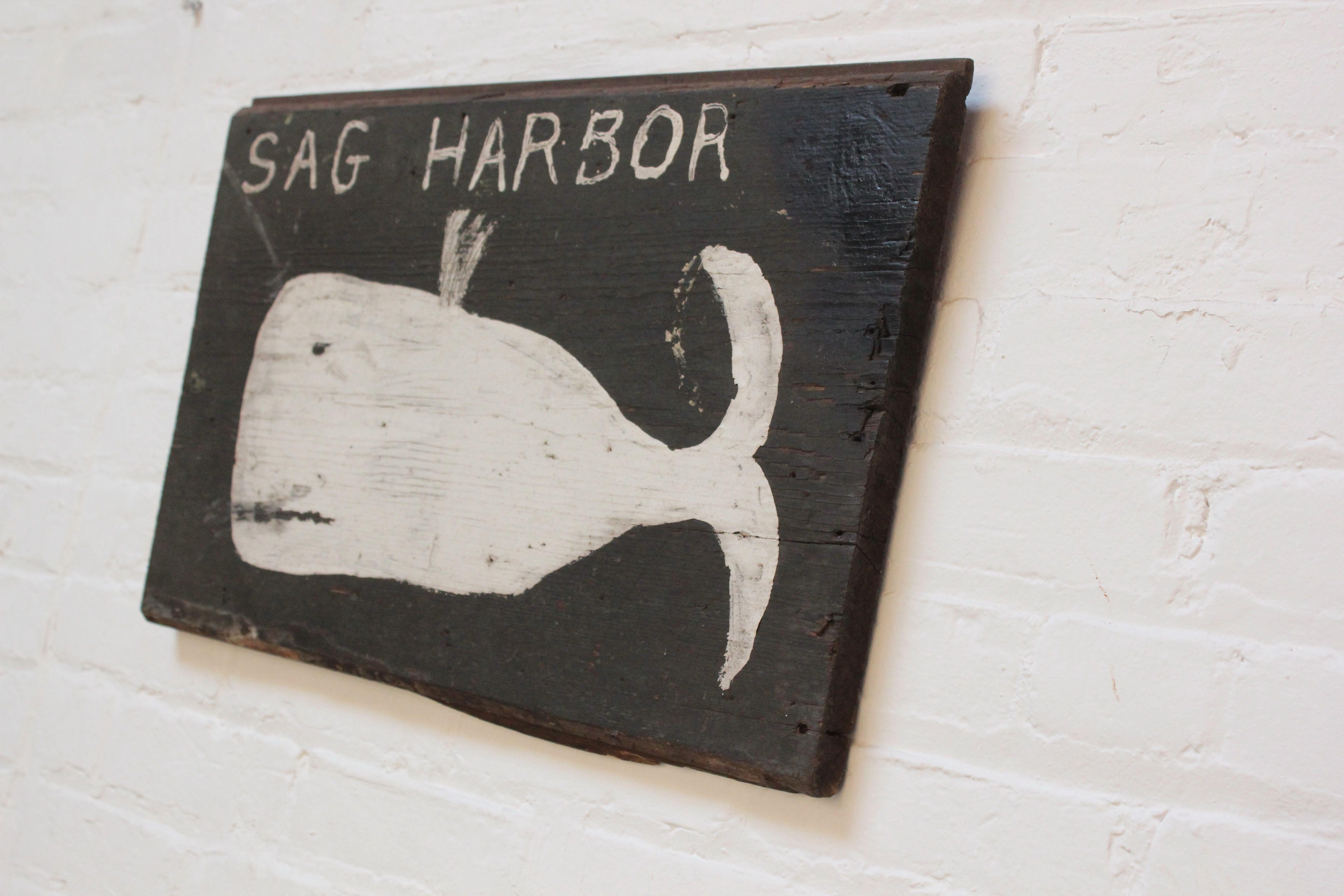 American Vintage Folk Art Hand-Made Carved and Painted Sag Harbor 