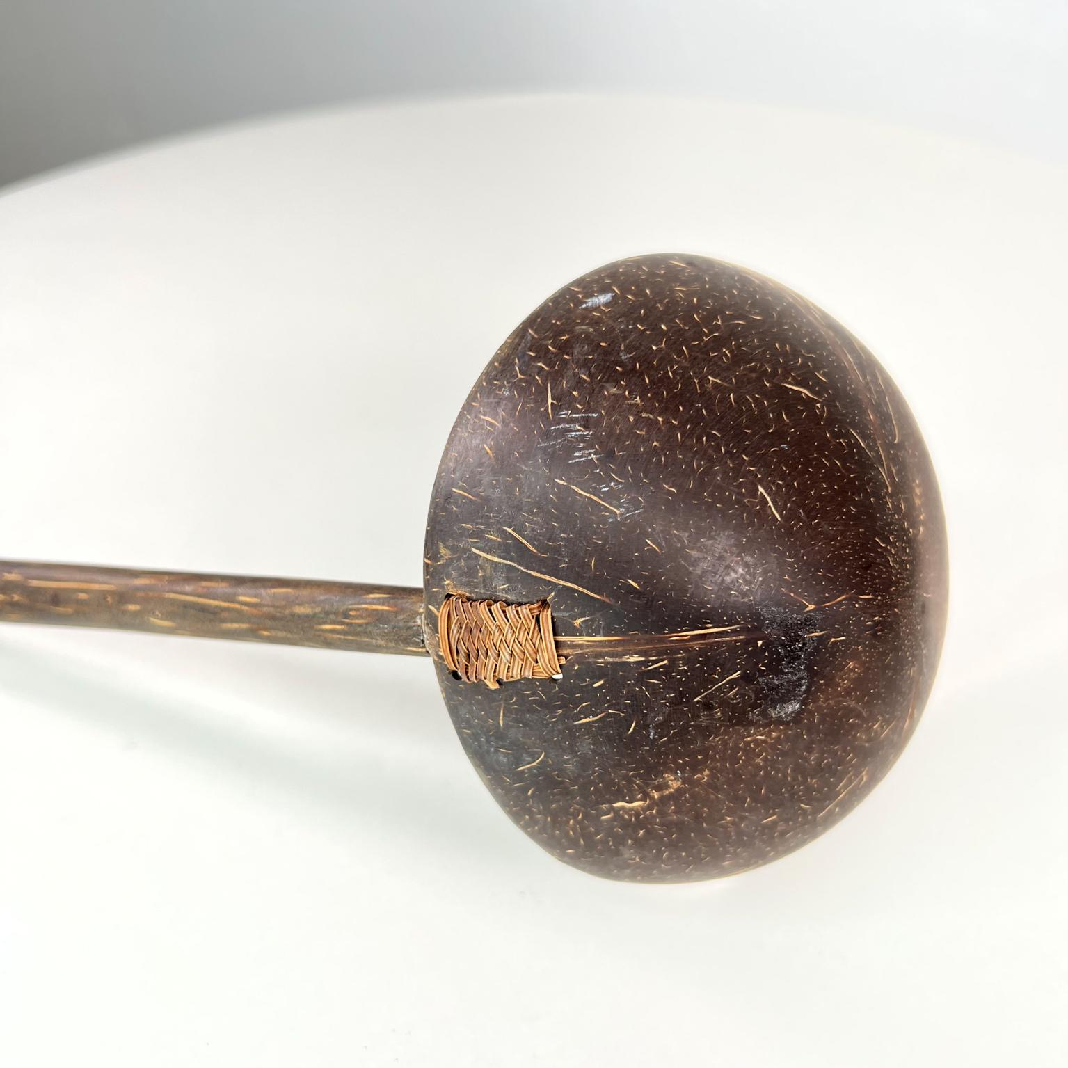 Mid-20th Century Vintage Folk Art Handmade Coconut Palm Wood Spoon Ladle