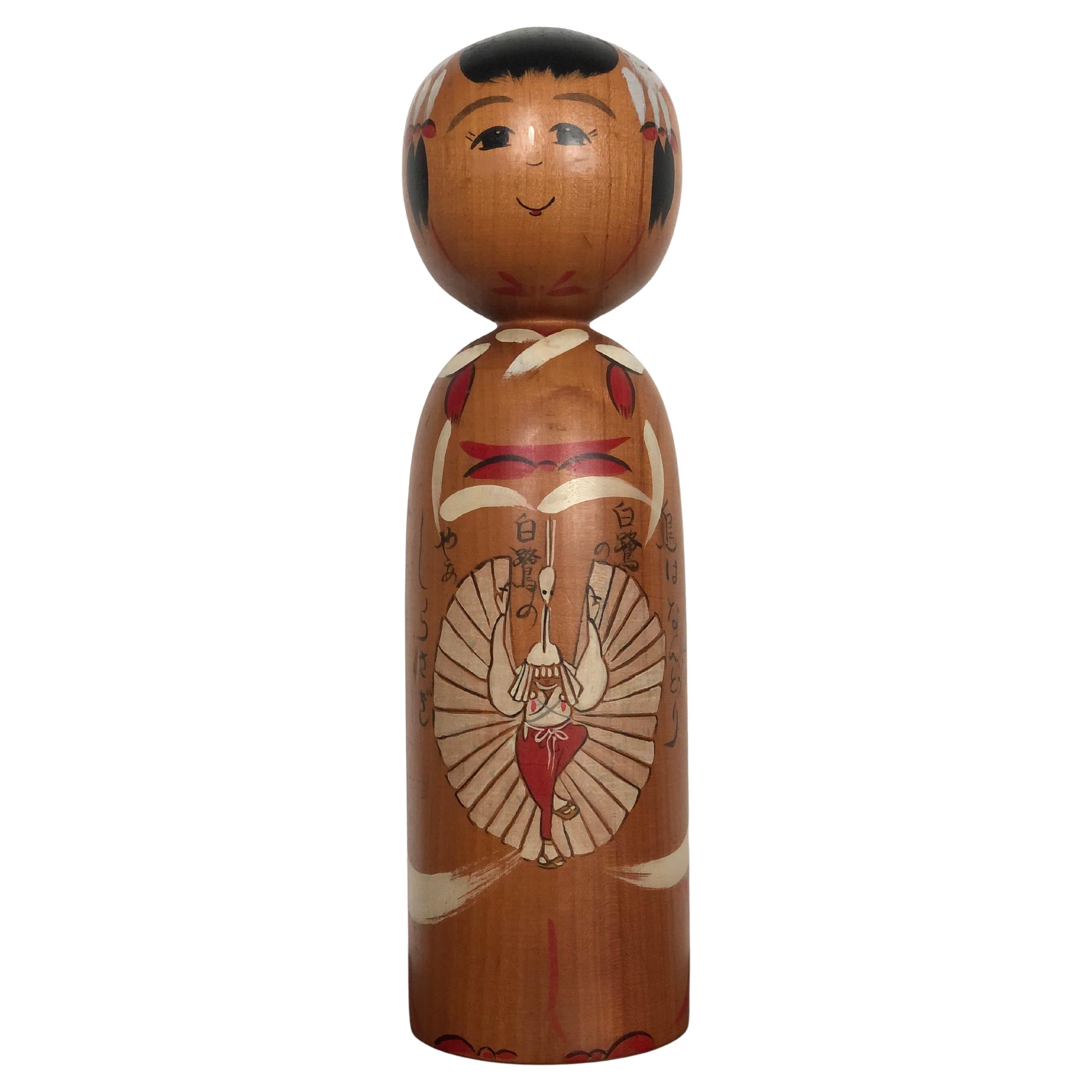 Vintage-Volkskunst Kokeshi-Puppe im ägyptischen Stil, signiert Japan im Angebot