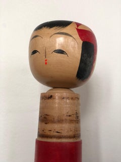 Vintage Folk Art Kokeshi Doll Yajiro Style Signed Japan