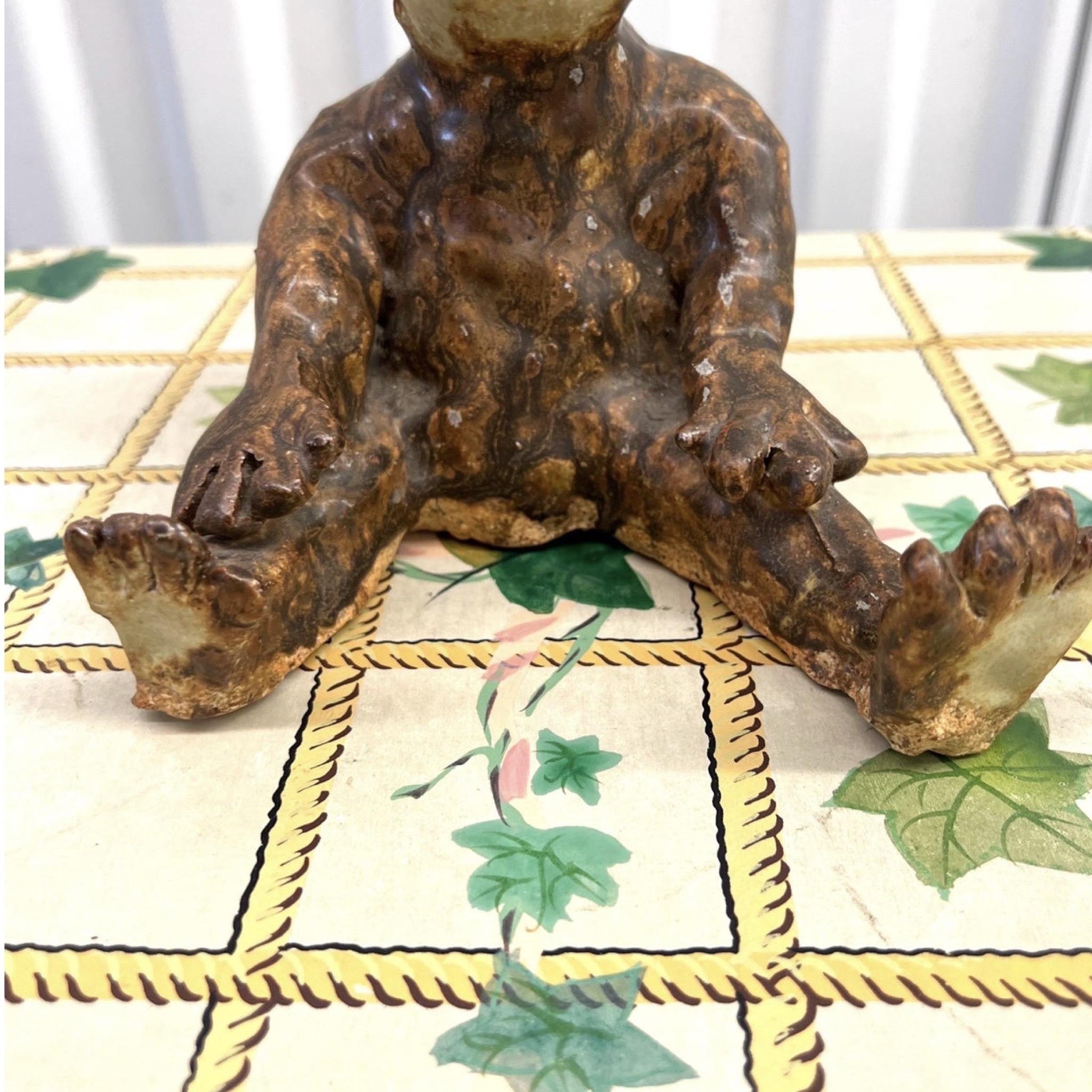 20th Century Vintage Folk Art Monkey Sculpture For Sale