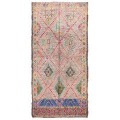 Retro Folk Art Moroccan Rug. Size: 6 ft. 10 in x 14 ft. (2.08 m x 4.27 m)