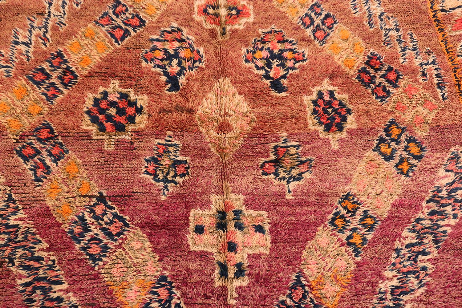 20th Century Vintage Folk Art Moroccan Rug. 6 ft. 4 in x 12 ft. 2 in For Sale