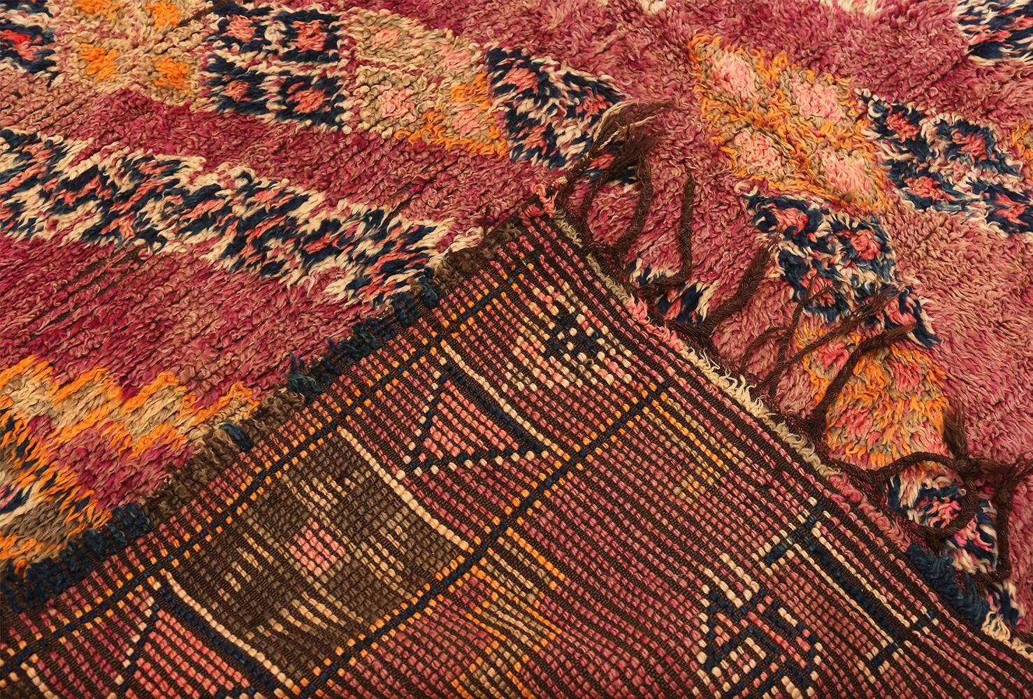 Vintage Folk Art Moroccan Rug. 6 ft. 4 in x 12 ft. 2 in For Sale 1