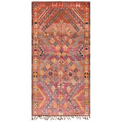 Tappeto marocchino vintage Folk Art. 6 ft. 4 in x 12 ft. 2 in