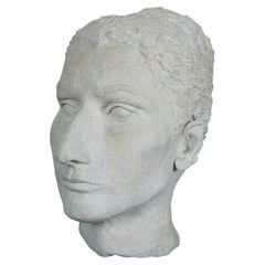 Escultura clásica de escayola con cabeza de busto de mujer de 11 pulgadas