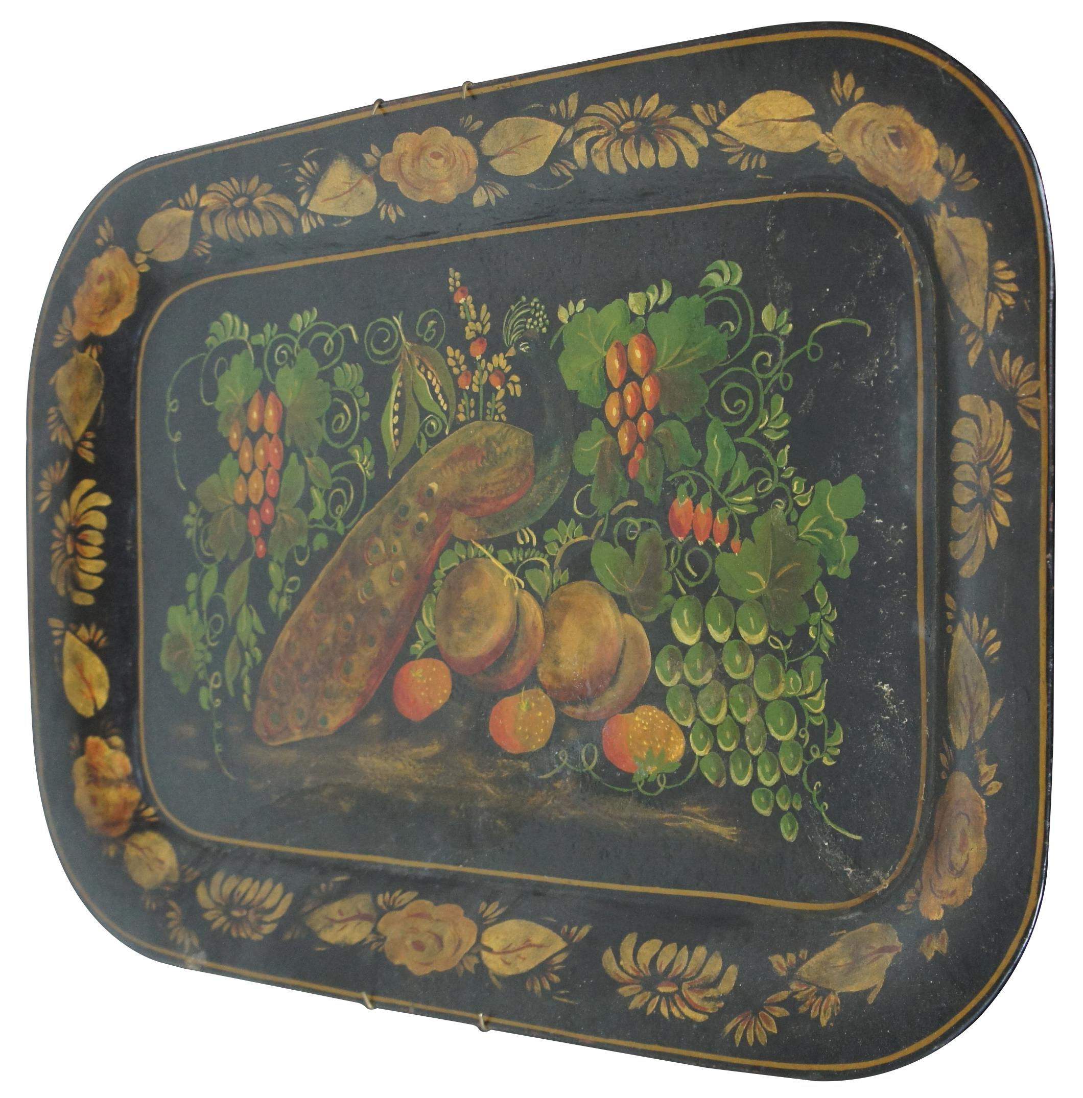 painted metal tray