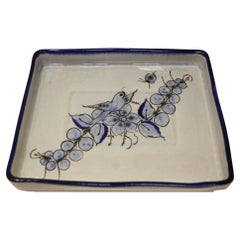 Vintage Folk Art Tonala Pottery Handcrafted Rectangular Tablett