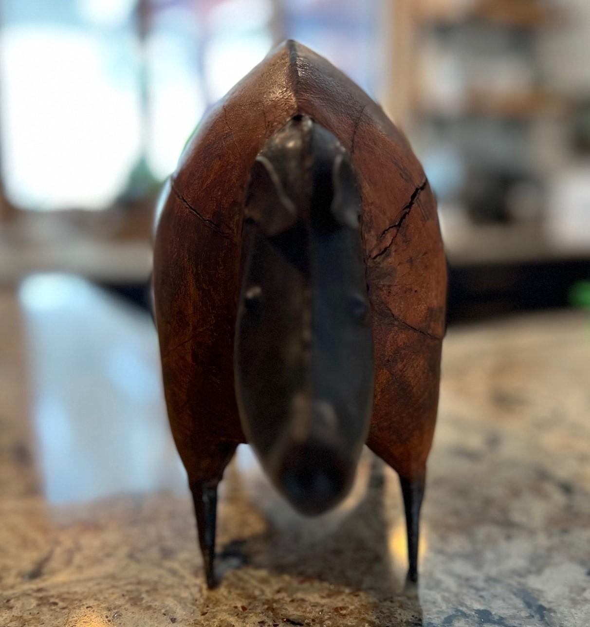 Indian Vintage Folk Art Wood and Tinplate Pig