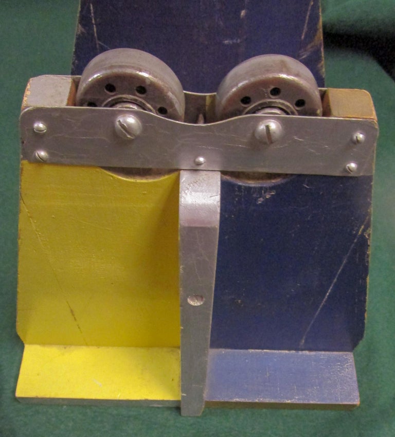 Vintage Folk Art Wooden Raffle Drum Lottery Ticket Spinner with Orginal