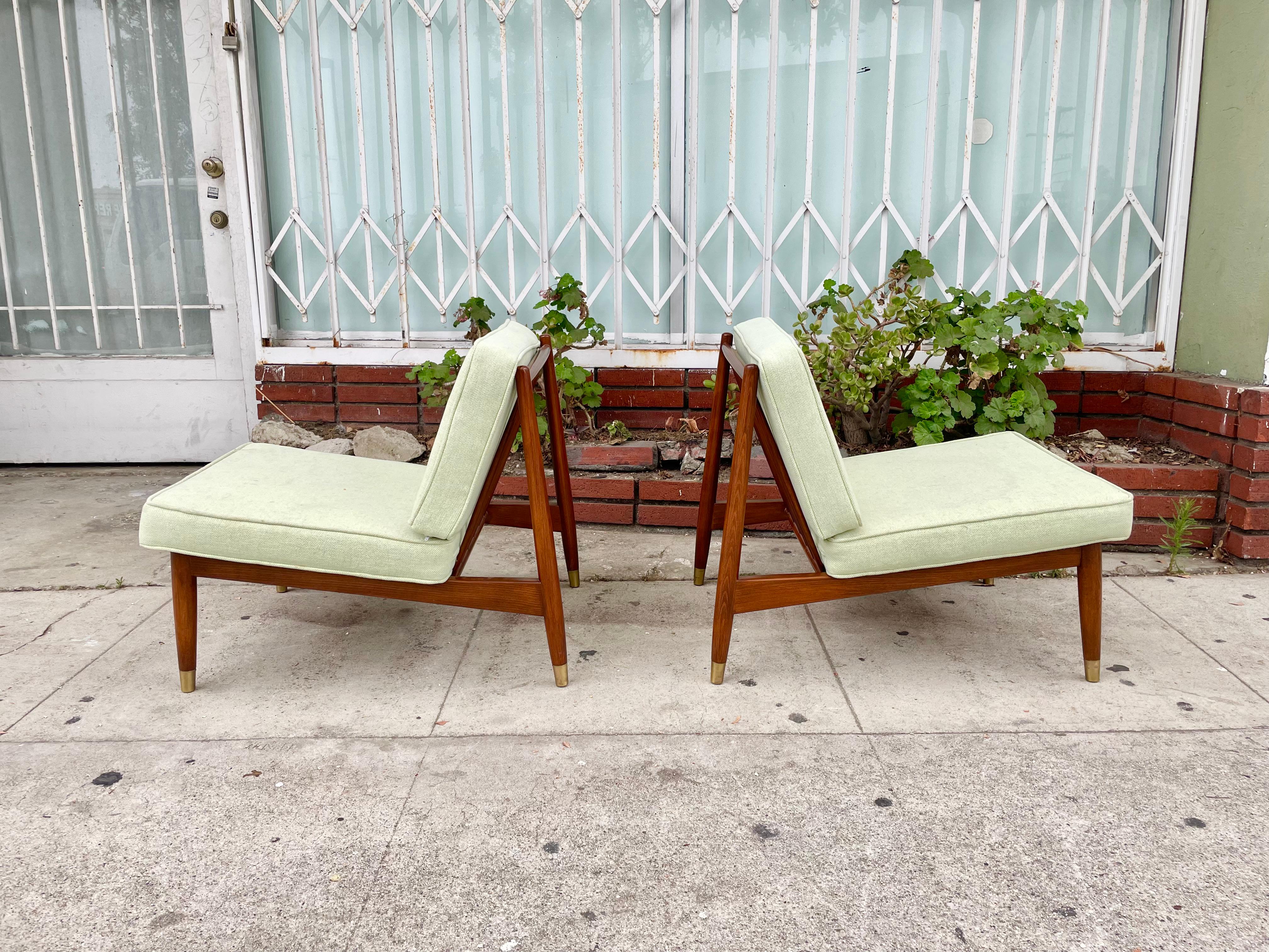 Vintage Folke Ohlsson Slipper Lounge Chairs for Dux In Good Condition In North Hollywood, CA